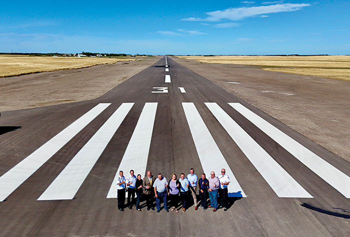 The opening of the new 5,000 foot runway at Moosomin Airport 